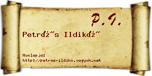 Petrás Ildikó névjegykártya