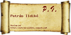 Petrás Ildikó névjegykártya